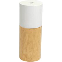 Douille E27 chêne&métal blanc