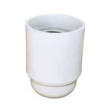 Douille E27 lisse blanc - TIBELEC 