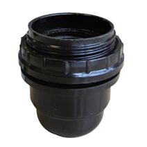 Douille E27 demi-filetée noire + bague - TIBELEC