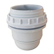 Douille E27 demi-filetée blanche 9 + bague - TIBELEC