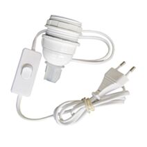 Adaptateur bouteille E27+câble+interrupteur+fiche blanc - TIBELEC