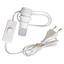 Adaptateur bouteille E14+câble+interrupteur+fiche blanc - TIBELEC