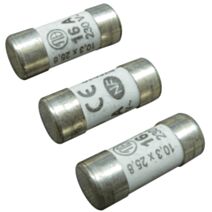 3 fusibles cylindre 10,3x25,8mm 16a. - TIBELEC