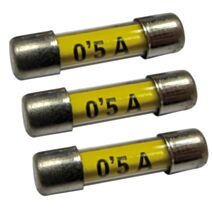 3 fusibles verre 5x20mm 0,5a. - TIBELEC