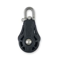 Poulie à émerillon - Acier inoxydable - Charge de travail indicative 400 kg - Diamètre galet 35 mm - Pour corde diamètre 9 mm - Chapuis