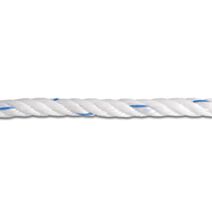 Corde en polypropylène torsadée 612kg Ø 6mm blanc/bleu (vendu au mètre) - CHAPUIS