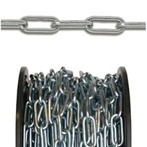 Chaîne droite soudée maille longue acier zingué Ø 4mm résist