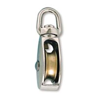 Poulie 1 galet à émerillon pivotant zamak nickelé Ø 38mm l.