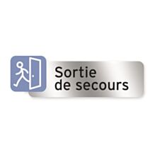 Plaque Sortie secours Polycar adhésif 160x50mm 
