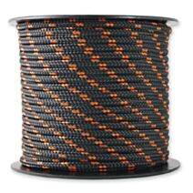 Corde tressée noire/orange résistance 200 kg ∅ 3 mm L.25 m - CHAPUIS