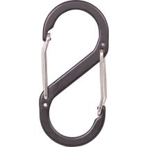 Mousqueton double ouverture alu noir Dim.5x2,3cm