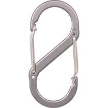 Mousqueton double ouverture alu argent Dim.8,8x4cm