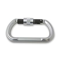 Porte-mousqueton à linguet et vis de sécurité