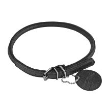 Collier rd noir d6mm l25-33cm