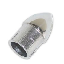 Lot de 2 embouts mâle forme ogive - Acier inoxydable - Pour tube diamètre 22 mm