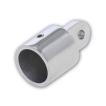 Embout femelle droit avec patte d'articulation - Acier inoxydable - Pour tube diamètre 25 mm - Hauteur 58 mm