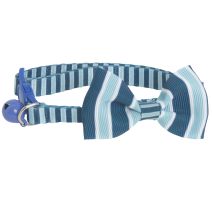 Collier bleu+noeu 10mm 20-30cm