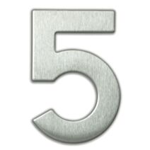 Chiffre "5" acier inoxydable adhésif hauteur 9,5cm