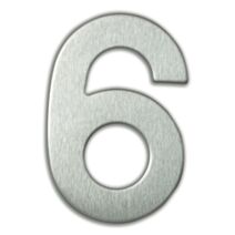 Chiffre "6" acier inoxydable adhésif hauteur 9,5cm