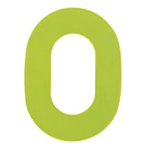 Chiffre "0" PVC adhésif jaune hauteur 17 cm