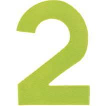Chiffre "2" PVC adhésif jaune hauteur 17 cm