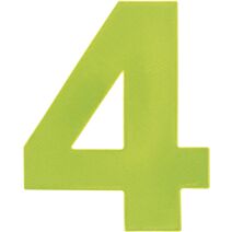 Chiffre "4" PVC adhésif jaune hauteur 17 cm