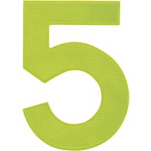 Chiffre "5" PVC adhésif jaune hauteur 17 cm