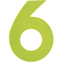 Chiffre "6" PVC adhésif jaune hauteur 17 cm