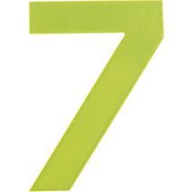 Chiffre "7" PVC adhésif jaune hauteur 17 cm