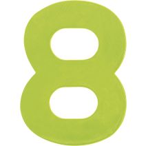 Chiffre "8" PVC adhésif jaune hauteur 17 cm