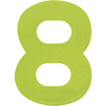 Chiffre "8" PVC adhésif jaune hauteur 17 cm