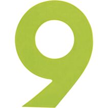 Chiffre "9" PVC adhésif jaune hauteur 17 cm