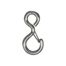 2 crochets œil+linguet inox 18Kg D.fil 5mm L.54mm