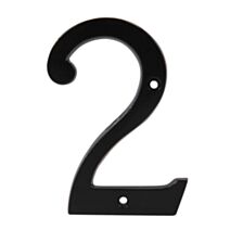 Chiffre "2" fonte noir hauteur 10cm largeur 6,5cm