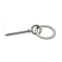 2 Pitons à œil avec anneau acier inoxydable filetage bois M5 Ø30mm L.35mm - CHAPUIS
