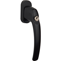 Poignée fenêtre + clé classique noir alu - ALPERTEC