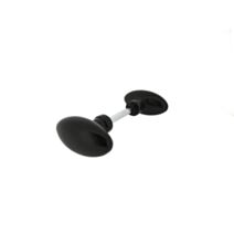 Bouton double Olive aluminium noir carré 6