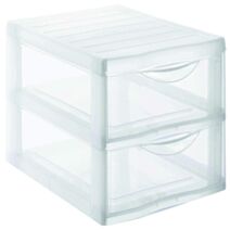 Tour de rangement Orgamix 2 tiroirs transparent - SUNDIS