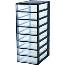 Tour de rangement Orgamix 8 tiroirs noir - SUNDIS