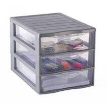 Tour de rangement Orgamix A4 3 tiroirs argent - SUNDIS