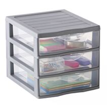 Mini tour de rangement Orgamix A6+ 3 tiroirs argent - SUNDIS