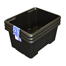 Lot de 3 bacs en plastique superposables 30L noir