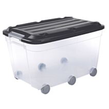 Bac de rangement sur roulettes 60L noir - KLISPO