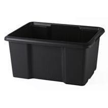 Bac de rangement en plastique 30L noir - SUNDIS
