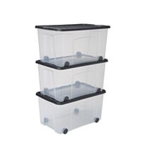 Lot de 3 boites de rangements avec roulettes