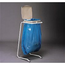 Support sac poubelle sur pied + couvercle