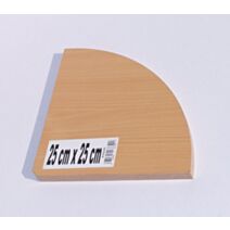 Tablette bois 18mm 1/4 rond 25x25cm hêtre
