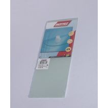 Tablette verre 2 coins carrés 40x15cm sablé