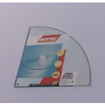 Tablette verre 1/4 rond 35x35cm transparent