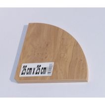 Tablette bois 18mm 1/4 rond 25x25cm chêne